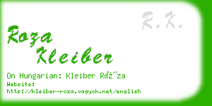 roza kleiber business card